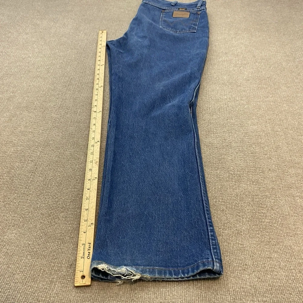 Wrangler Jeans Mens 42x32 Blue 936 DEN Cowboy Cut Slim Fit Western‎ Distressed
